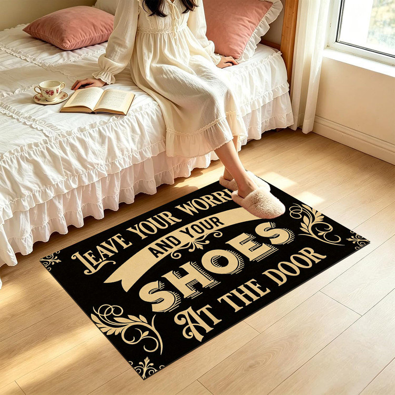 Tapis d'entrée antidérapant pour l'extérieur, 24 po x 36 po, accueil rétro, Rétro bienvenue, 24"x36"