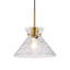 Suspension moderne en laiton et verre martelé de 25 cm, intensité variable, avec cordon ajustable