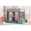 Loft Bed With Large Shelves, Writing Desk And LED Light-1316405233-1316405238