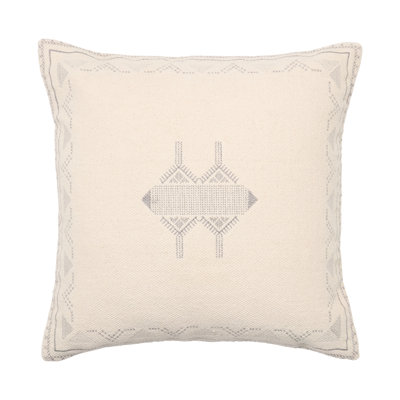 Puebla Embroidered Cotton Throw Pillow