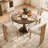Mid Century Modern Dining Chairs, Wooden Dining Chairs Set Of 4, Upholstered Dining Room Chairs With Rubberwood Legs & Padded Seats-Beige-1686033243-1686033245