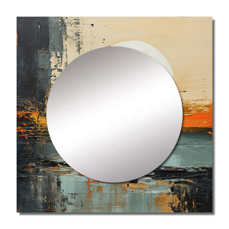 Mafalda - Modern Coastal Mystic Sunrise I Coastal Square Mirror Wall Decor For Bedroom, 36" x 36"