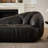 Markena 104.3” Upholstered Black Couch Modern Leather Sofa with Sloped Arms