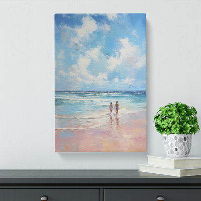 Beach Impressionism Art - Wrapped Canvas