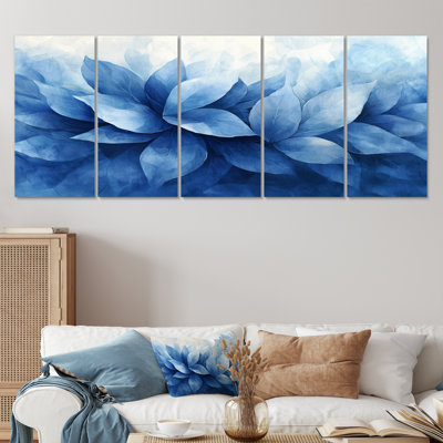 Pétales de fleurs délicates bleues et bleues - Art mural herbes florales - Art mural traditionnel