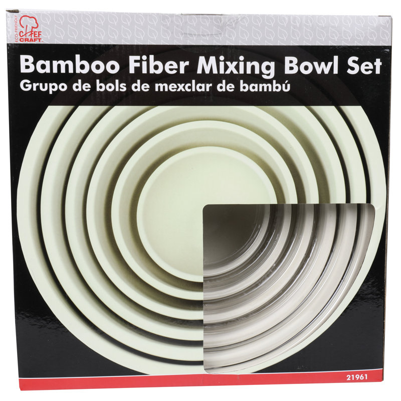 Bamboo Nested Mixing Bowl Set, Natural