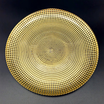 Assiette plate en verre doré Pyle