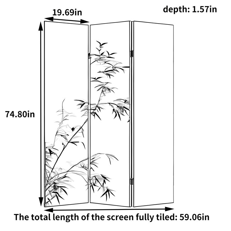 Chrisly, 74.8" H x 59.06" W x 1.57" D, 3