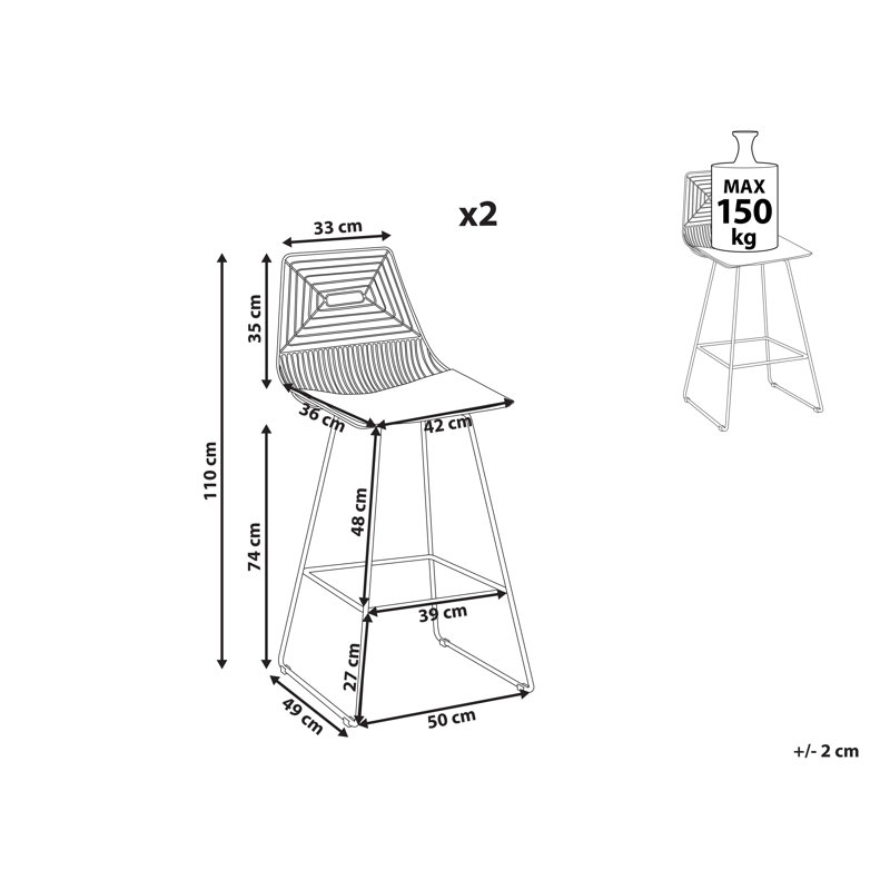 Anjail Upholstered Counter Stool with Metal Frame, Silver