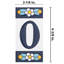 Sevillano 2.13" x 4.38" Ceramic Floral Address Number Wall Tile in White/Blue