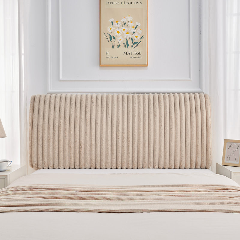 Upholstered Headboard Ergonomic Fabric Headboard 6.3 inch width Headboard Suitable for 8-14 inch Mattress , Light Camel, King