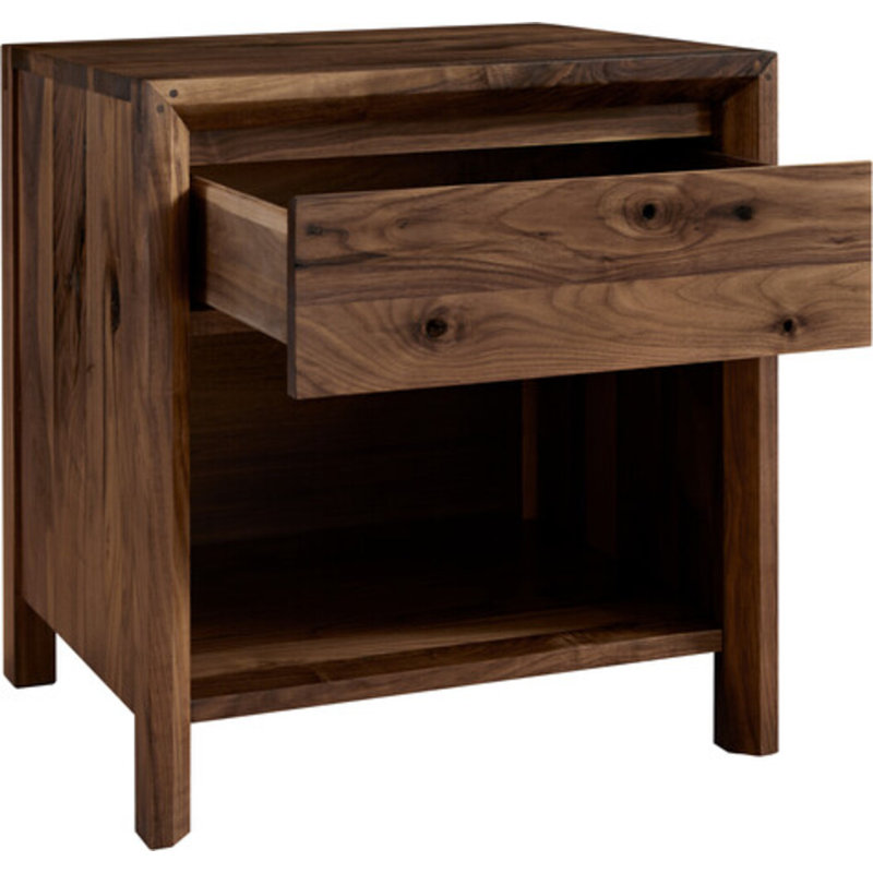Rustic Walnut Open Nightstand
