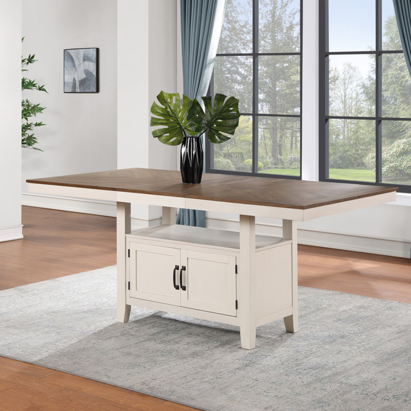 Ensemble de salle à manger à hauteur de comptoir extensible Knauss Hyland, 7 pièces : table, 6 chaises