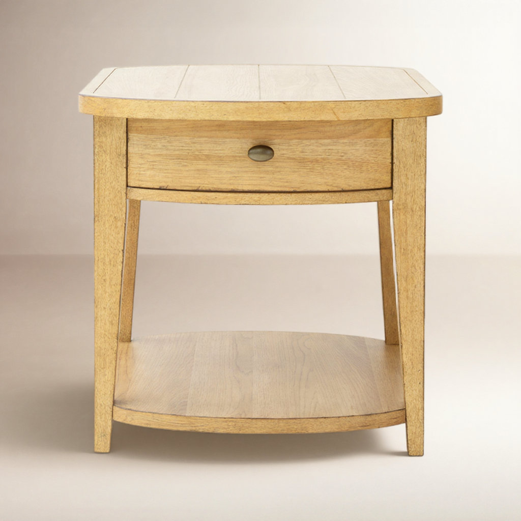 Mya End Table With Storage, Tan