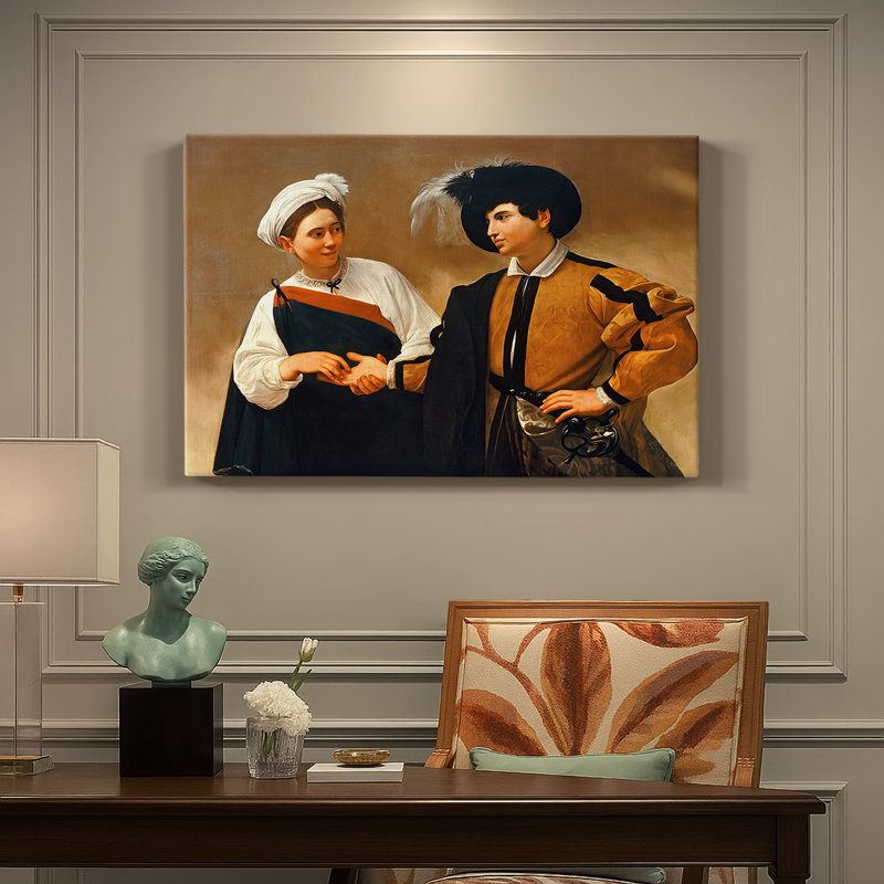 The Fortune Teller (Capitoline Version)-Caravaggio-Gallery Wrapped Canvas-c. 1594, 18x27