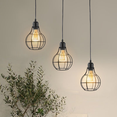 Lorford 3 - Light Brushed Silver Kitchen Island Pendant