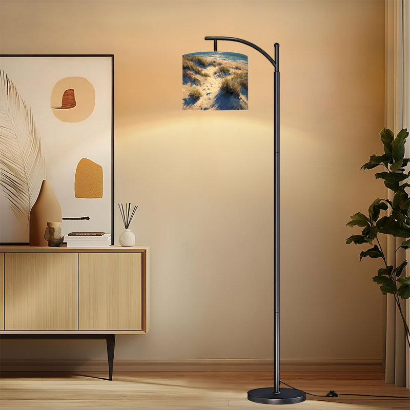 Lampe sur pied à arc avec abat-jour ajustable Lampe sur pied Sandy Dunes Beach