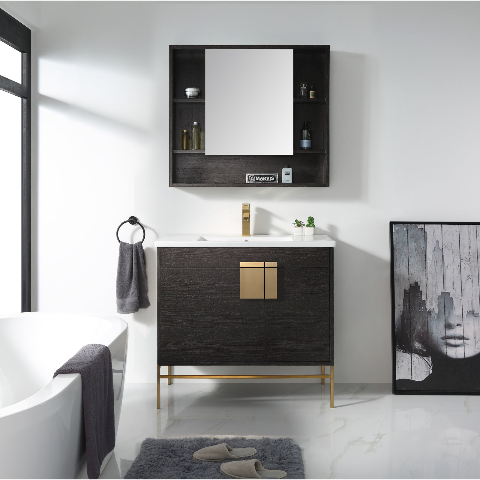 Maisie Surface Medicine Cabinet, Black
