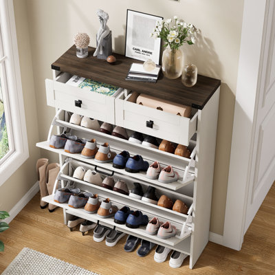 16 Pair Flip Down Shoe Storage