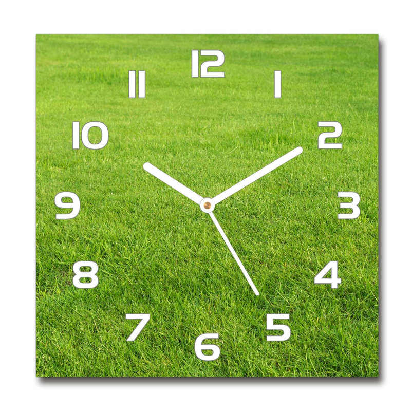 Hennecy Glass Wall Clock, White/Green