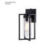 Applique murale d'extérieur à capteur de lumière crépuscule et à l'aube noire 1 lumière H 13 po Akiylah, acier durable, abat-jour en verre transparent, compatible avec les DEL pour une porte d'entrée de patio ou de garage