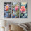 Pivoines et la rivière de montagne I - Collection de grandes impressions sur pivoines dorées