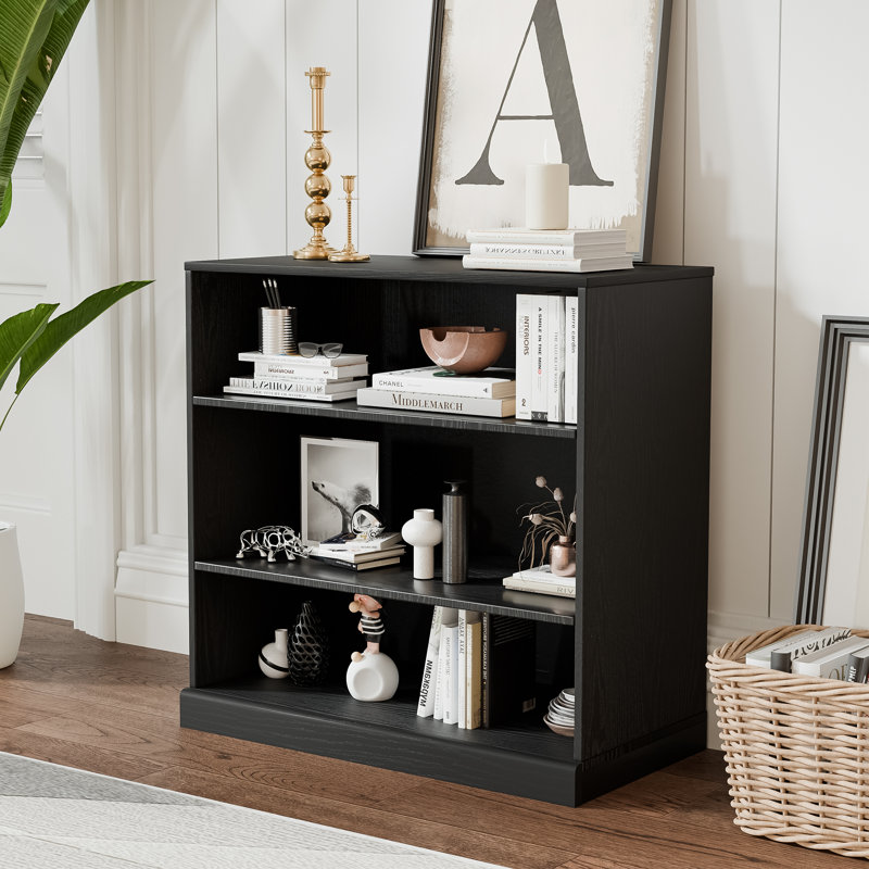 31" H x 31" W Wood Storage Furniture Bookcase Bookshelf, Black