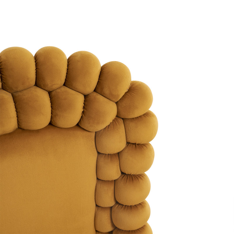 Ensemble de 2 chaises de salle à manger élégantes en velours, pieds en métal doré, pivotant à 360 ° et sièges rembourrés confortables pour le salon et la salle à manger