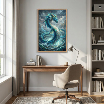 Tableau encadré Dragon Wave sur toile, 1 pièce, 91 x 122 cm