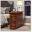 Table de bout étroite en bois massif 10,8 pouces, table de chevet mince à 2 tiroirs entièrement assemblée, table d'appoint rétro en noyer pour petits espaces, salon, chambre à coucher