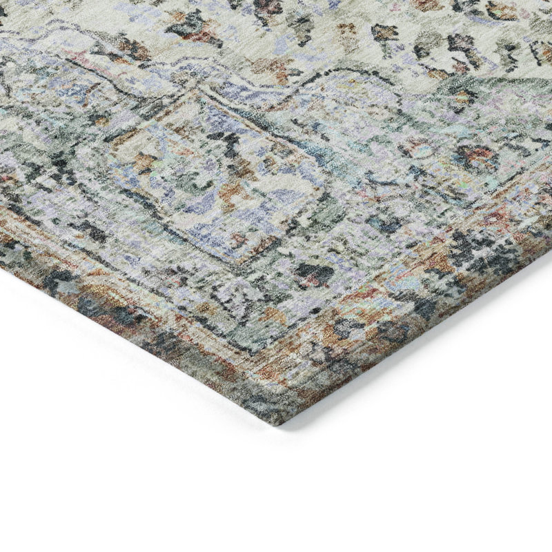 Tapis intérieur / extérieur lavable à la machine Jocelyn ACN2138 Global, Tapis de couloir 2 pi 3 po x 7 pi 6 po