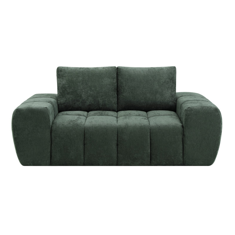 Causeuse en lin vert compressé, L 75,00 po