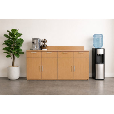 Armoire de rangement à 2 portes pour salle de pause, armoire à café commerciale entièrement assemblée, l 72 po x P 24 po x H 36 po, appareils non inclus