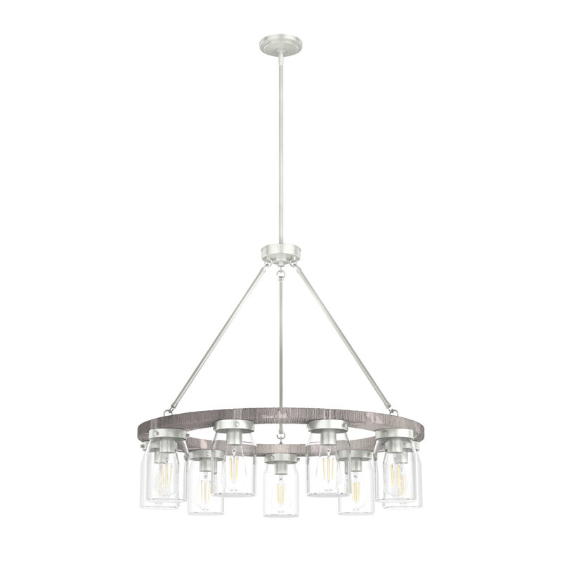 Lustre 9 lumières façon bougie Devon Park, Argent