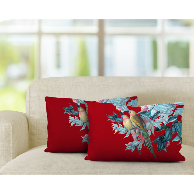 Outdoor Reversible Throw Pillow, Red