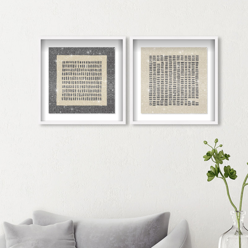 Tiny Windows Set Shadowbox Abstract Print by Oliver Gal, Black Frame, 12 x 12, 21.5"H x 21.5"W, White Shadowbox