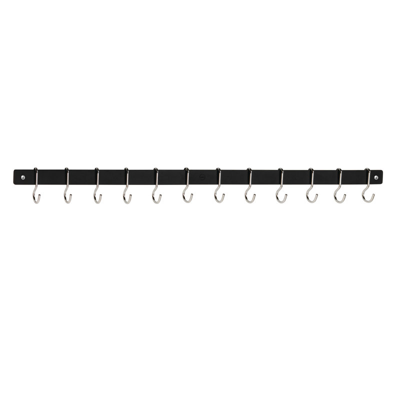 Metal Straight Wall Mounted Pot Rack, Chrome