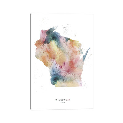 Wisconsin State Watercolour - Print on Canvas