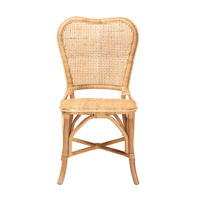 Chaise d'appoint en rotin brun naturel Pineapple