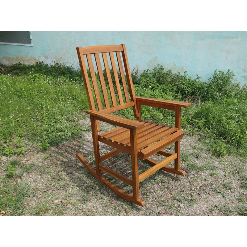 Chaise berçante en acacia d'intérieur, Marron clair