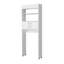 Armoire de rangement de salle de bain blanche à 2 portes avec tablettes ouvertes, autoportante pour les besoins de la toilette, organisant efficacement les fournitures, d'une hauteur de 63 pouces