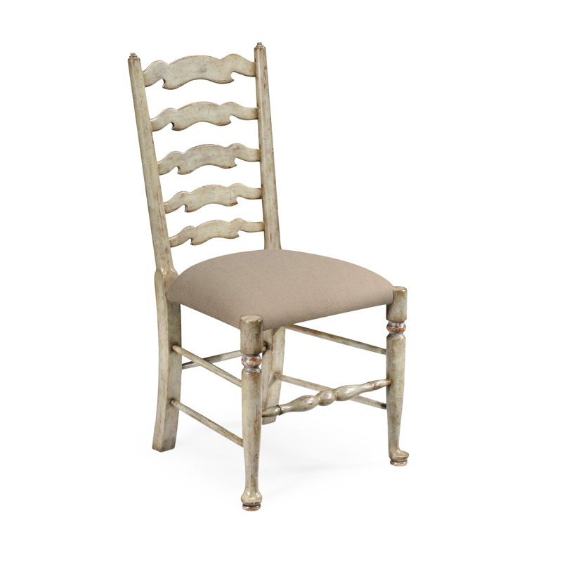 Country Farmhouse Solid Wood Dining Chair, Painted Country Sage