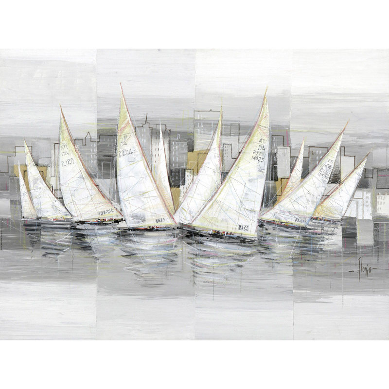 Regatta 1 Piece Wrapped Canvas Painting, 50cm H x 70cm W x 4cm D