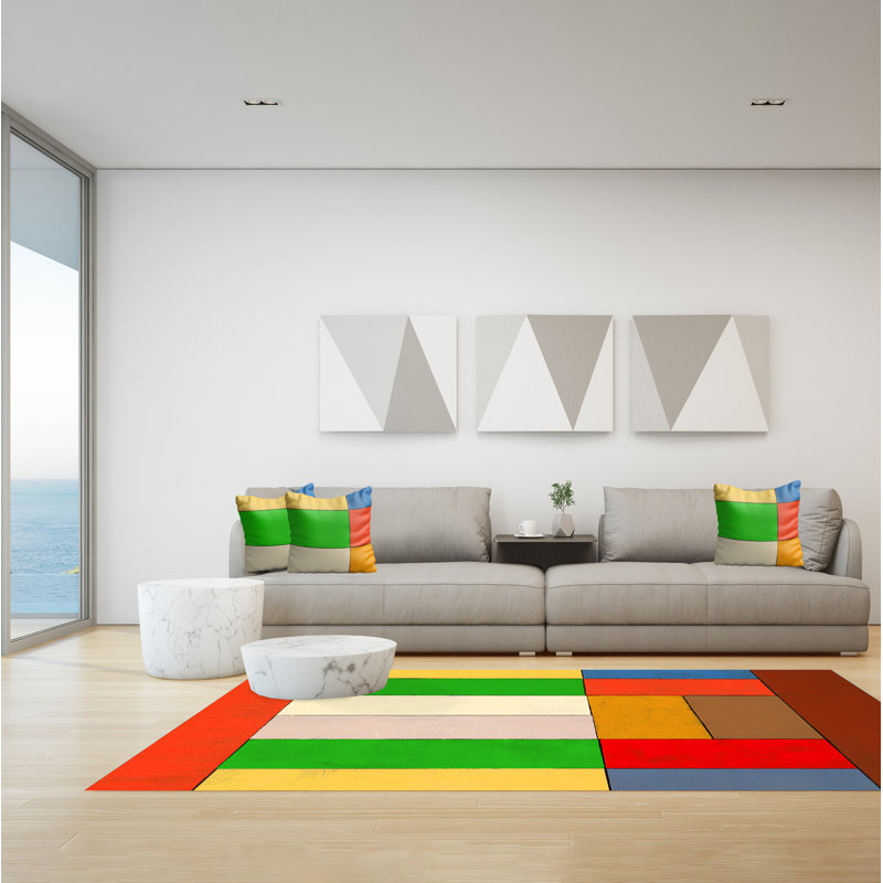 Gannen Geometric Area Rug, Rectangle 155 x 230cm