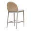 Tani Counter Height Outdoor Barstool With Natural Rattan Backrest And Ivory Boucle Upholstered Seat
