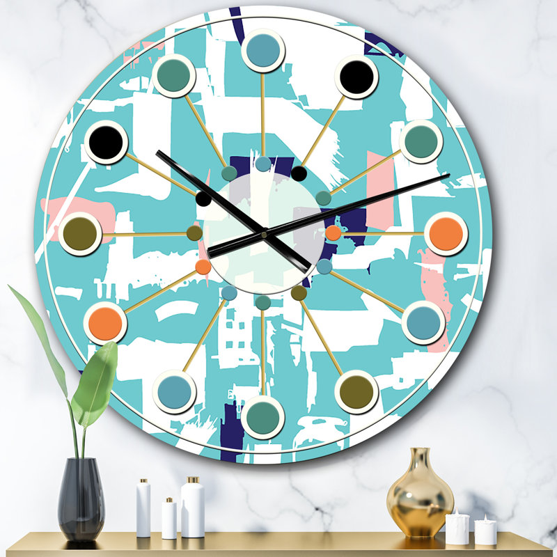 Horloge murale rétro Mid-Century, Surdimensionné
