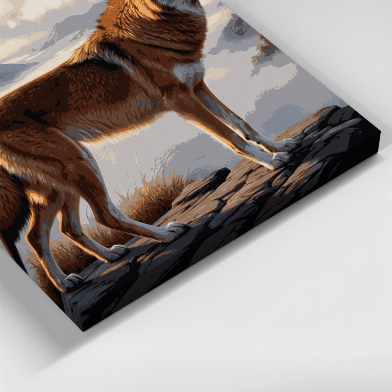 Faune, loup éthiopien, art mural sur toile, H 16 po x l 16 po
