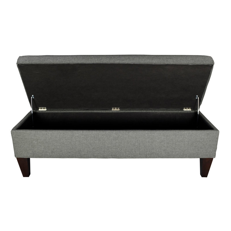 Banc de rangement rembourré Juliana, Gris