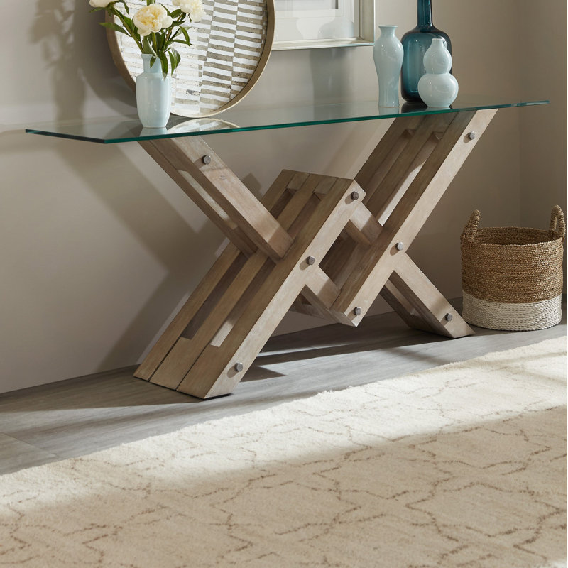 Affinity 70" Glass Top Accent Console
