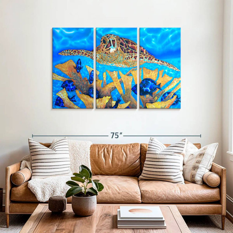 Blue Tang And Hawksbill, 36" H x 57" W